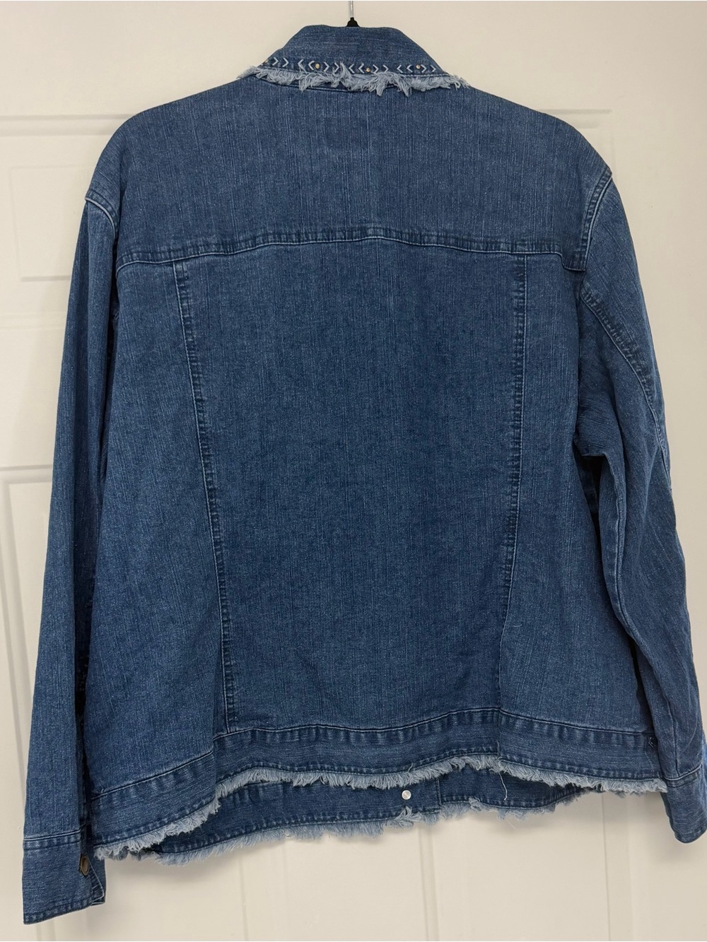 Ruby Rd. Blue Denim Jacket with Frayed Collar - Picture 4 of 4